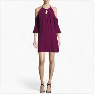Ramy Brook Evette Cold Shoulder Keyhole Neckline Mini Dress in Sangria 8
